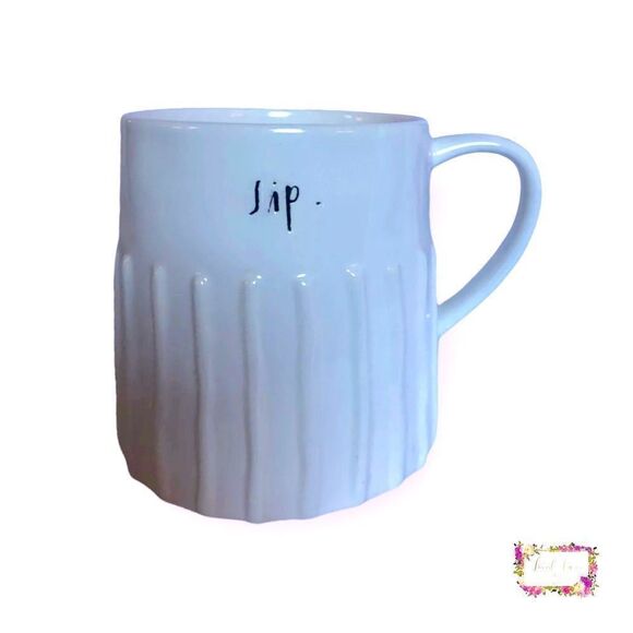 RAE DUNN “Sip.” Ribbed Coffee Mug Artisan Collection by Magenta - Picture 1 of 5